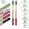 Pack of 10 Round Handle, Biodegradable Bamboo Toothbrush Family Pack (10-Pack), Color-Coded Bottoms, Individually Packed – Oral Care Set - Image 11